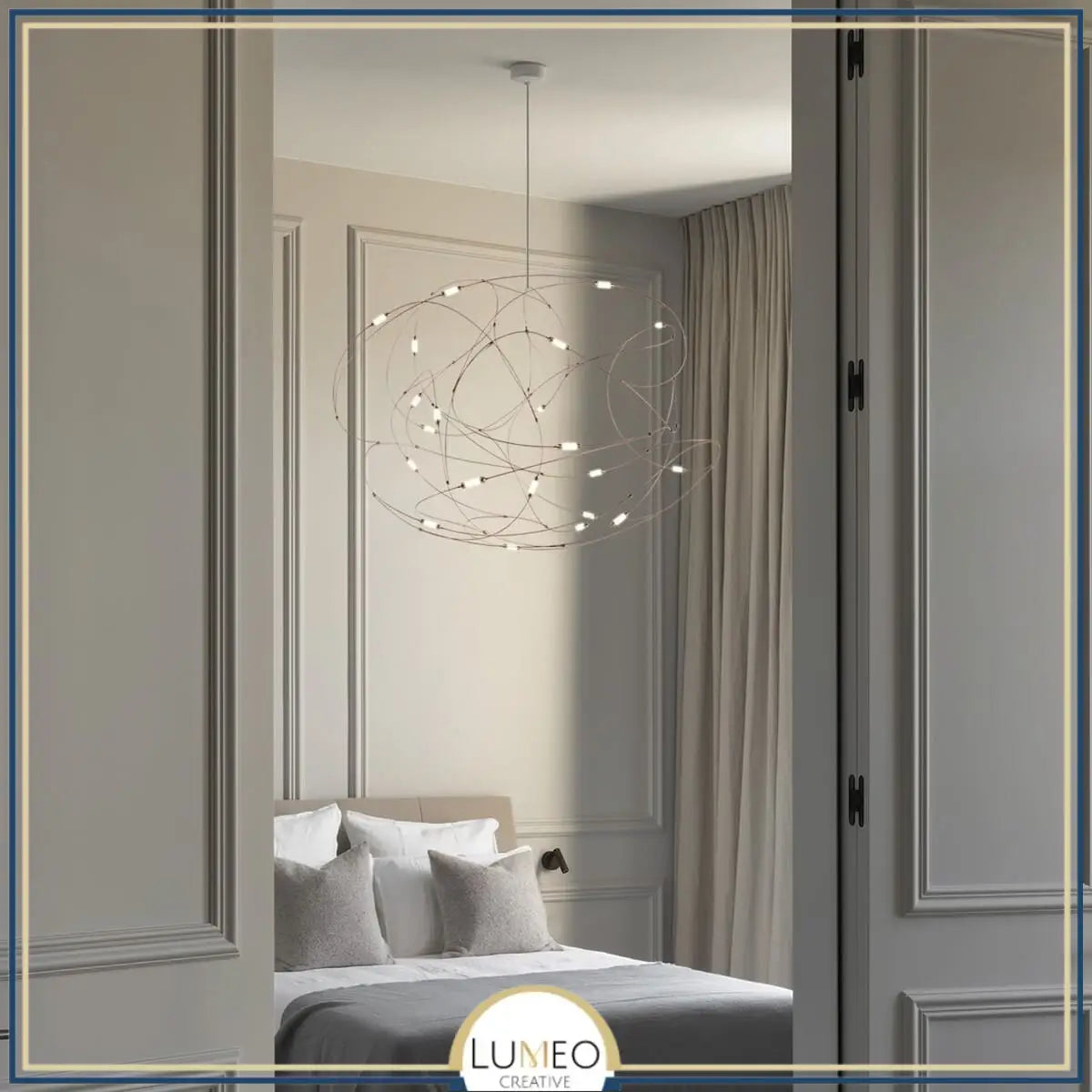 Lustre aérien filaire à LED | Chic & contemporain