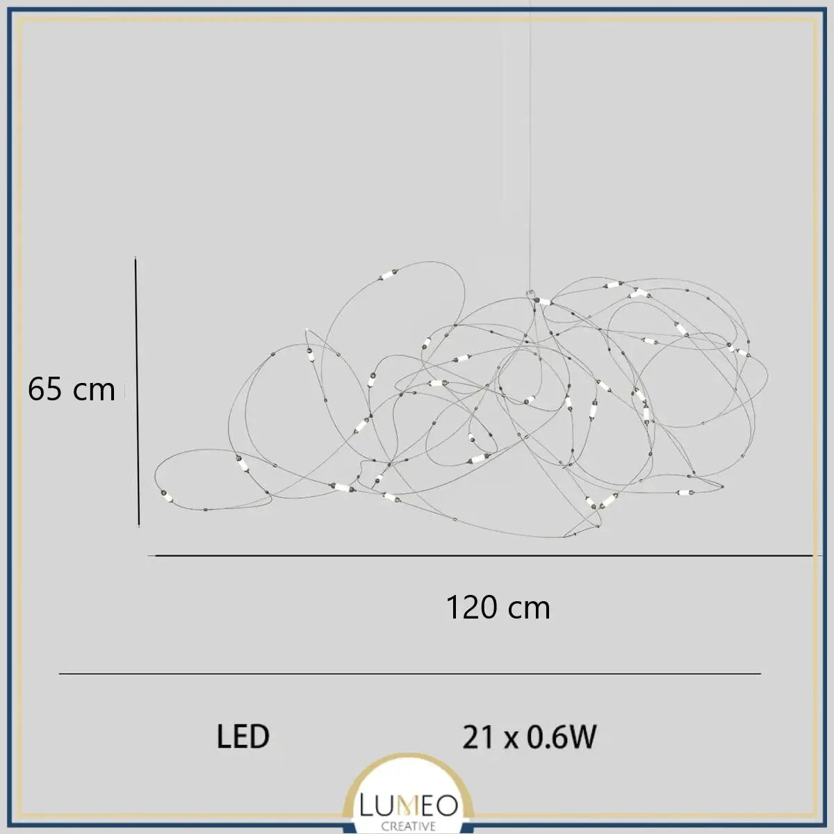 Lustre aérien filaire à LED | Chic & contemporain Or 120 cm / Blanc froid