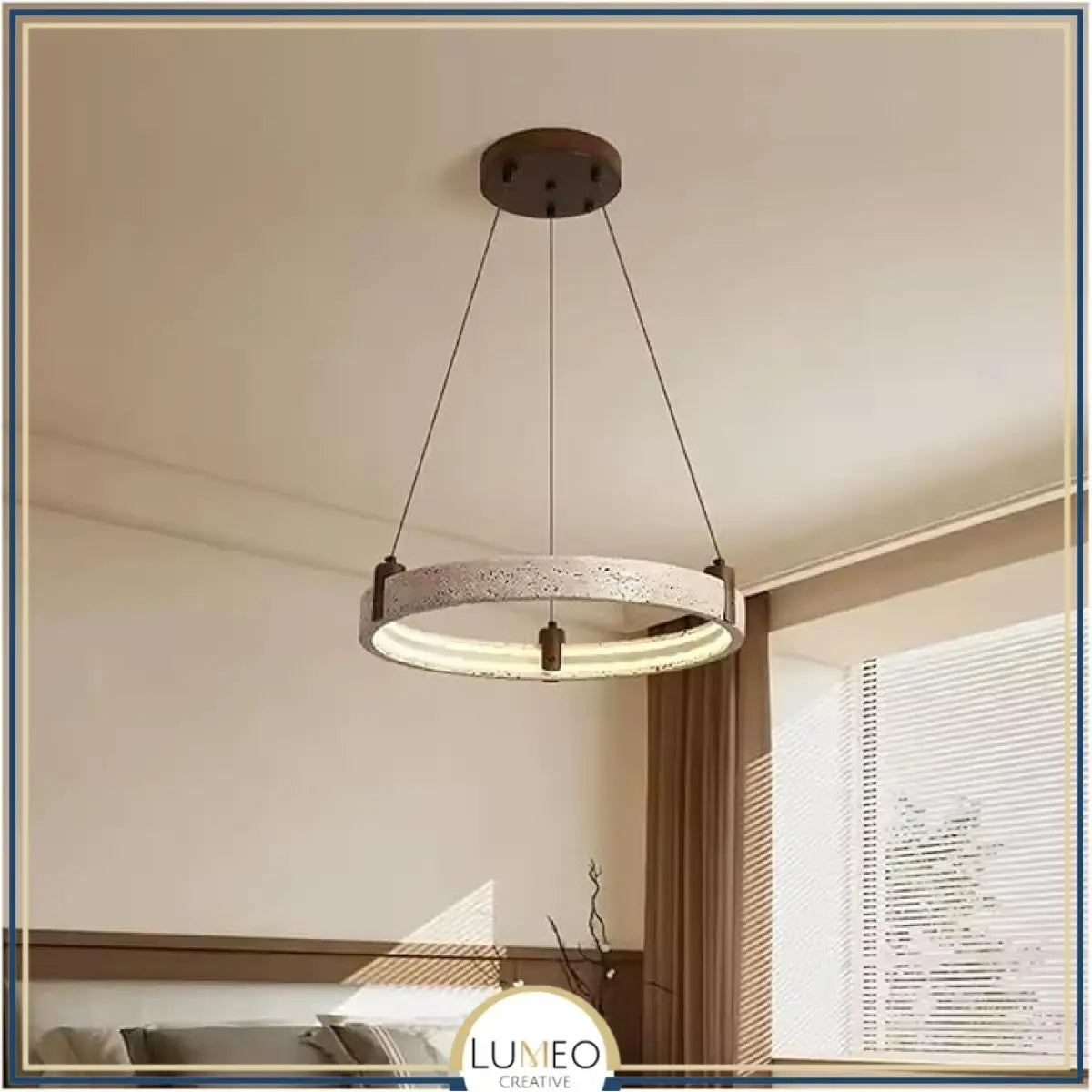 Lustre anneau en pierre naturelle