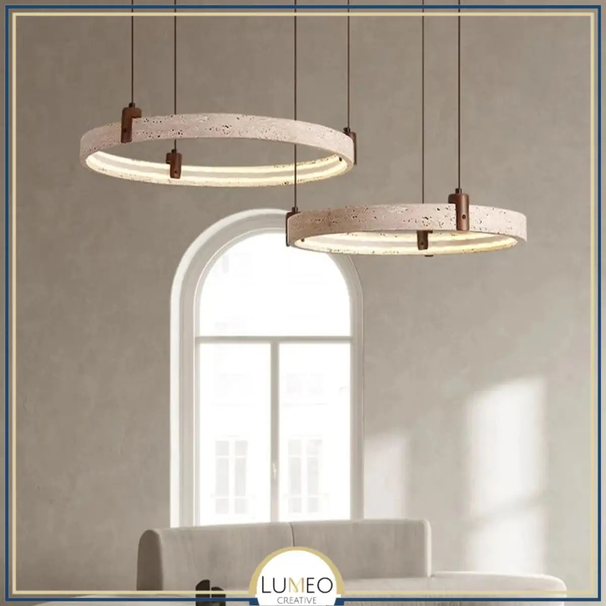 Lustre anneau en pierre naturelle