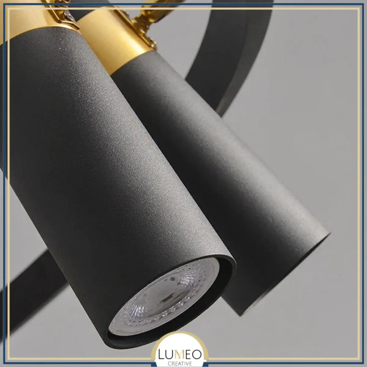 Lustre circulaire à spots orientables | Design moderne noir et or