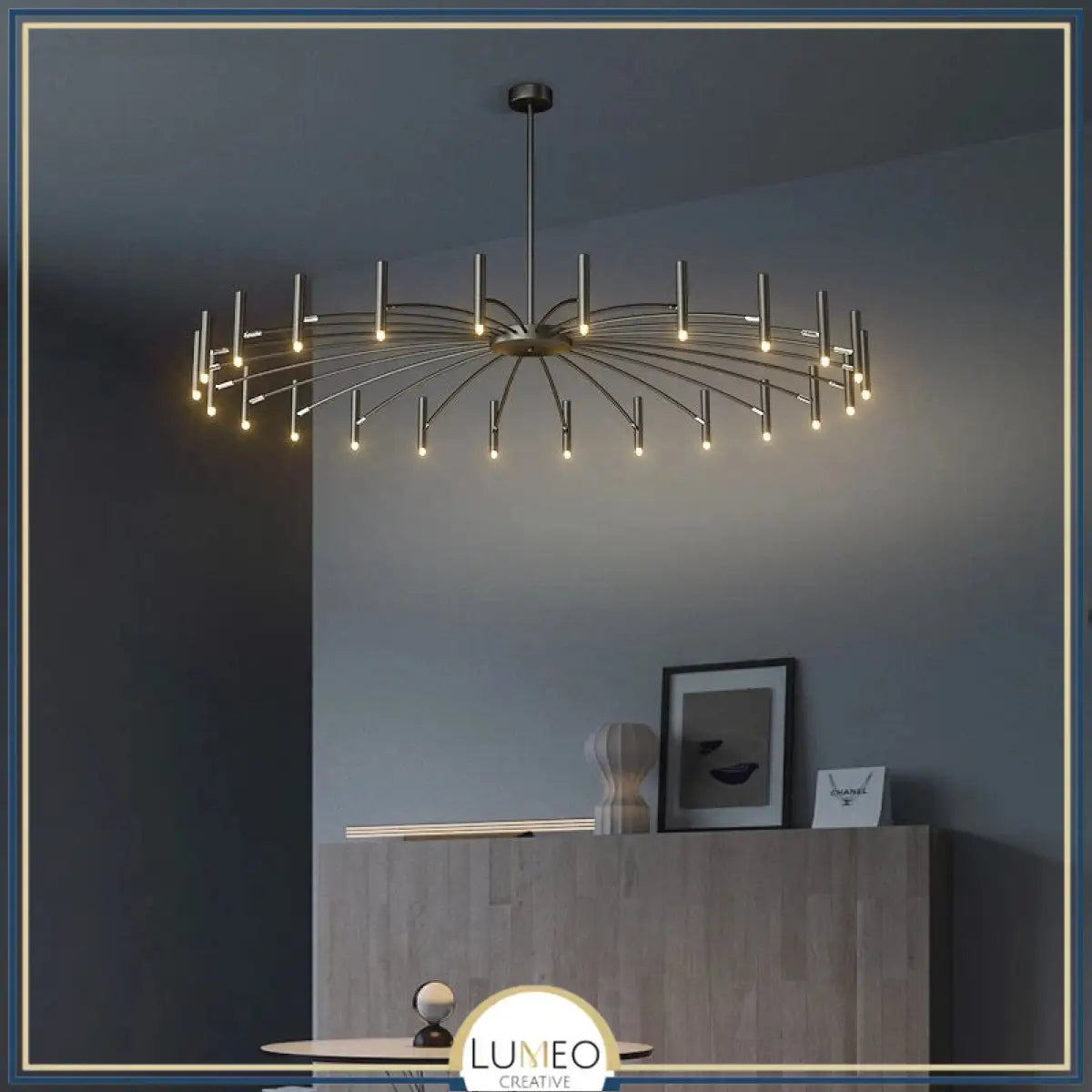 Lustre circulaire architectural en tubes à LED | Luminaire au design moderne