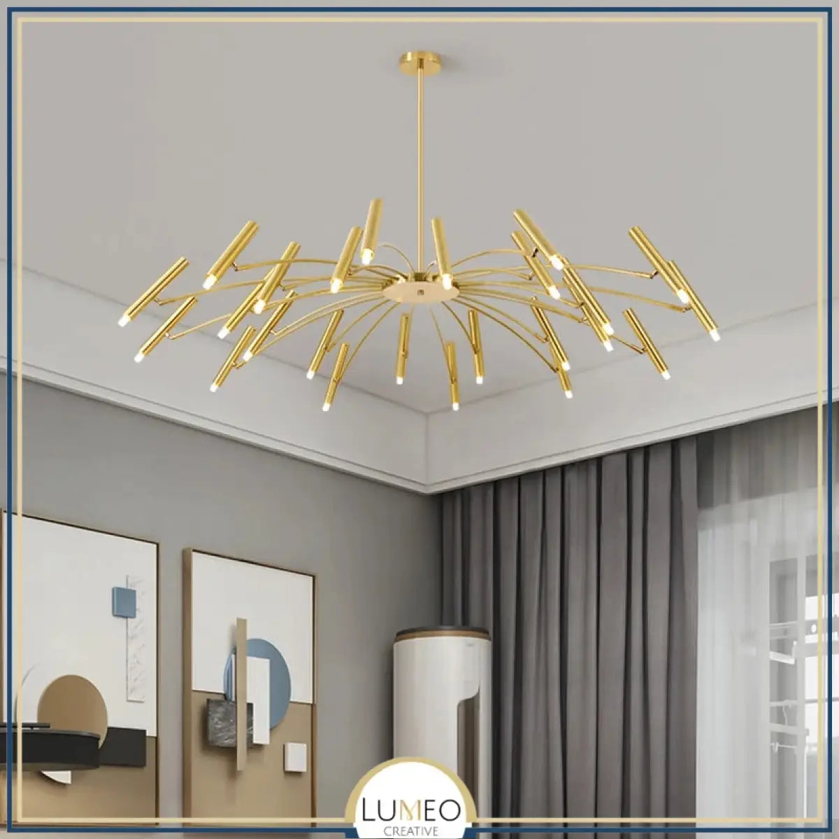 Lustre circulaire architectural en tubes à LED | Luminaire au design moderne
