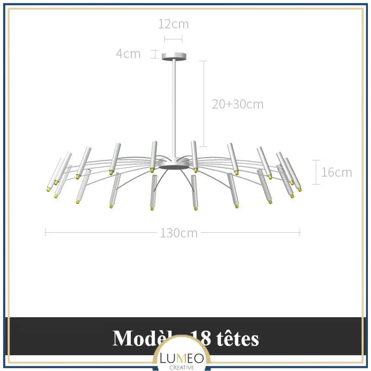 Lustre circulaire architectural en tubes à LED | Luminaire au design moderne
