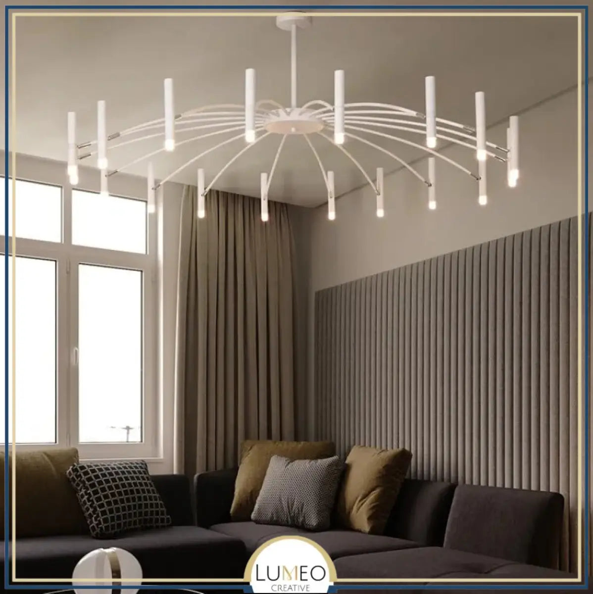 Lustre circulaire architectural en tubes à LED | Luminaire au design moderne