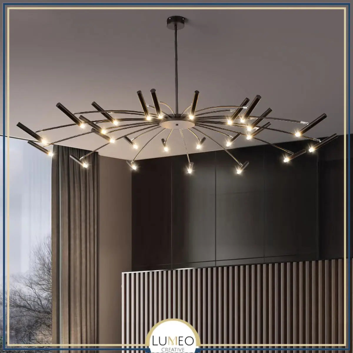 Lustre circulaire architectural en tubes à LED | Luminaire au design moderne