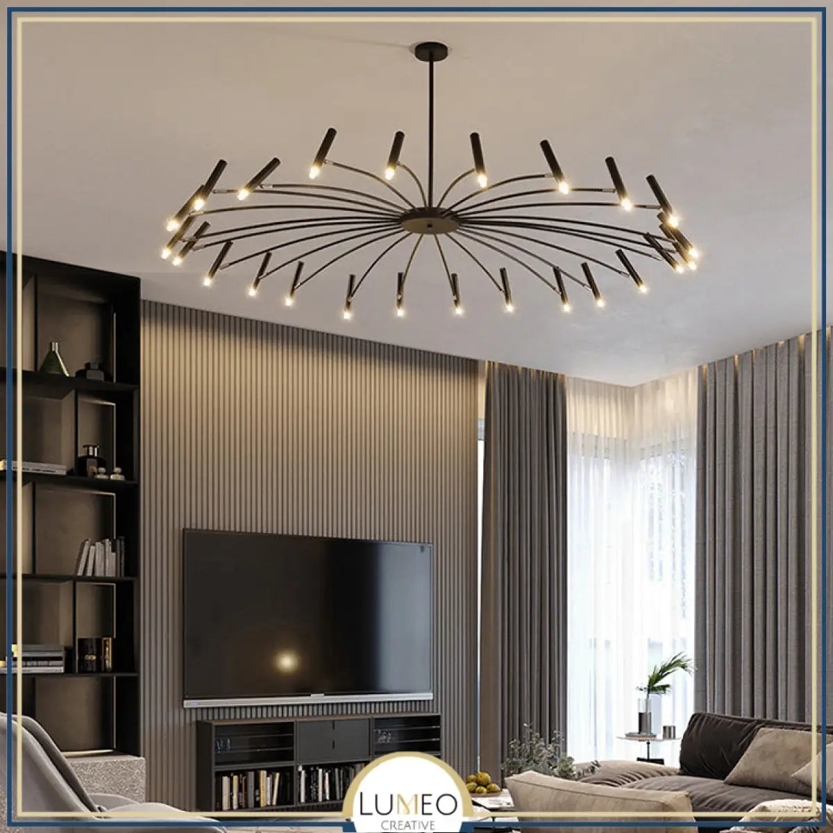Lustre circulaire architectural en tubes à LED | Luminaire au design moderne