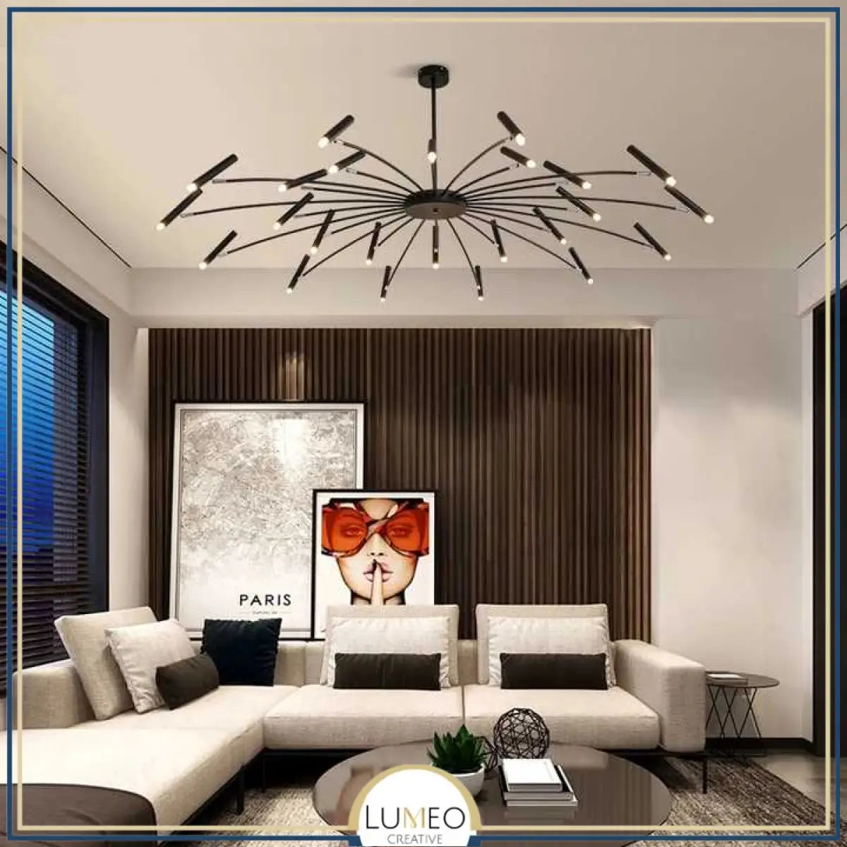 Lustre circulaire architectural en tubes à LED | Luminaire au design moderne