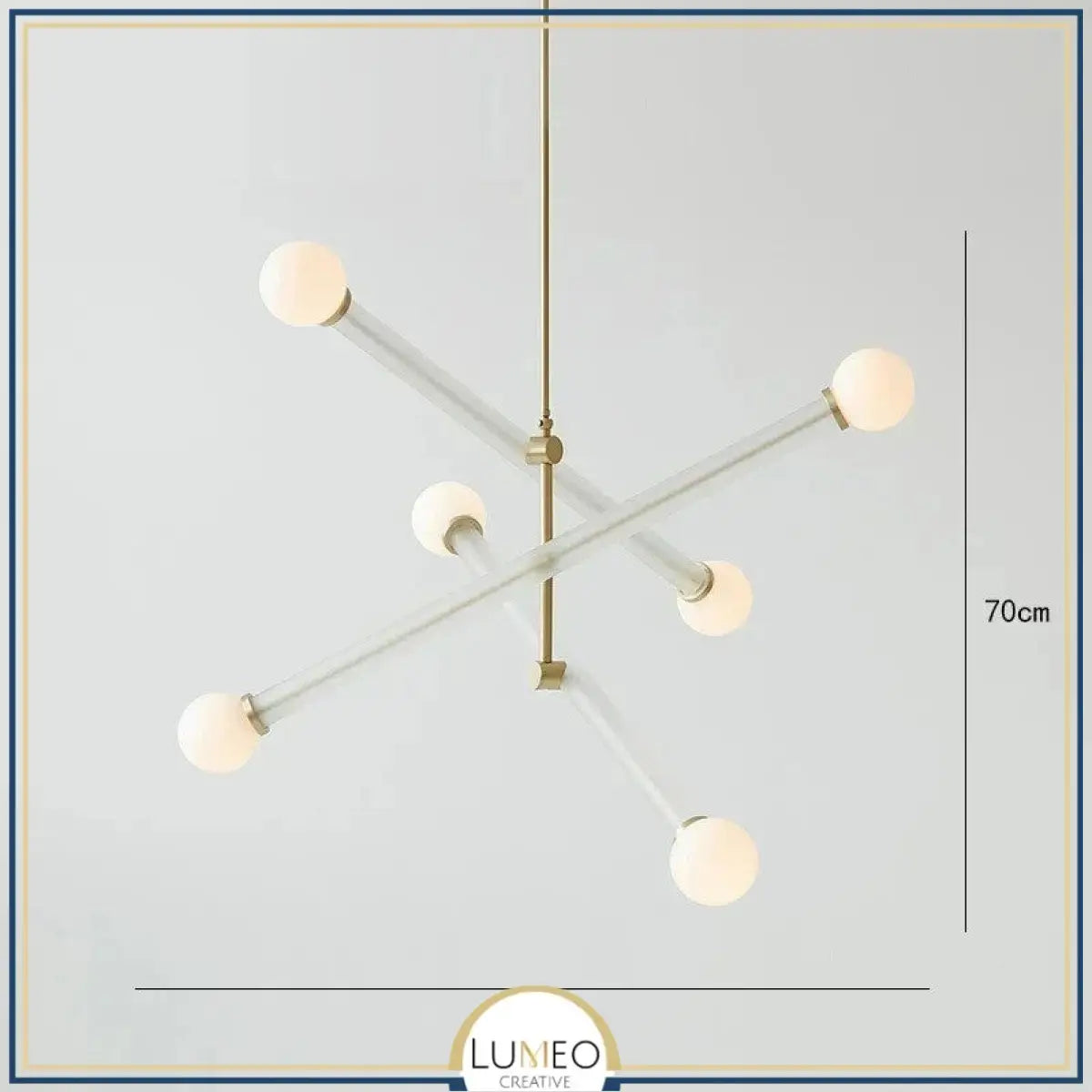 Lustre coloré à tubes entrecroisés et boules en verre dépoli