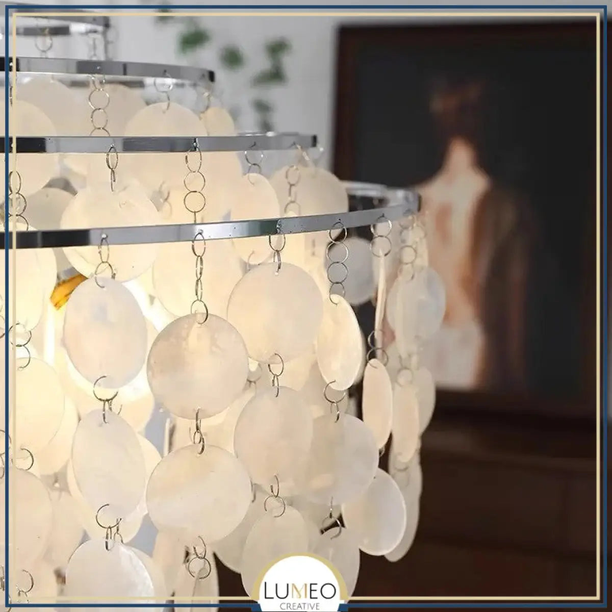 Lustre design en coquillages naturelles