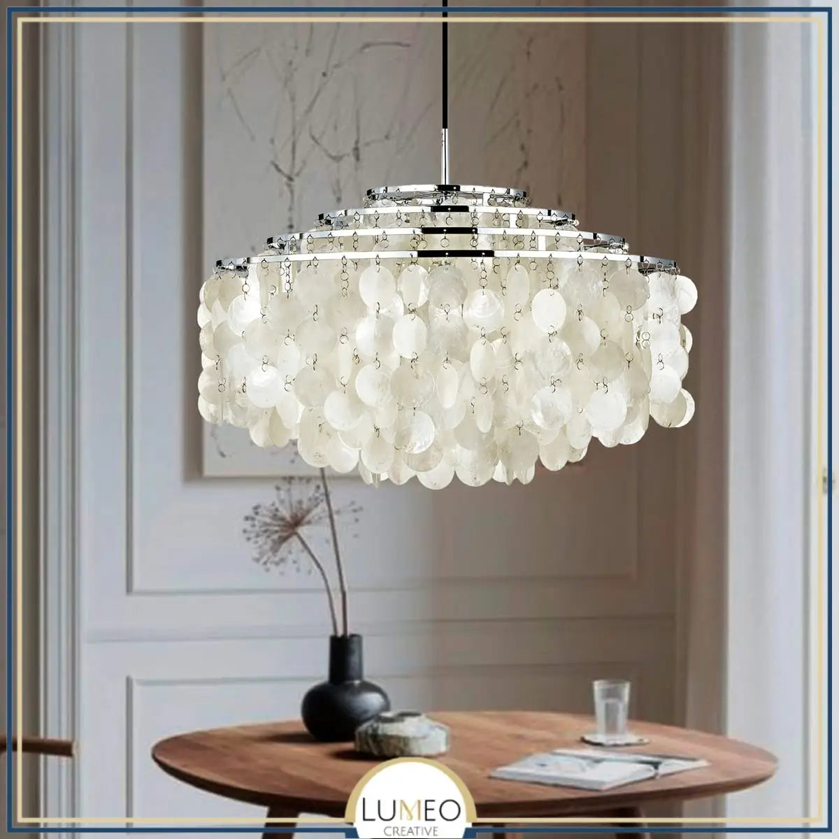 Lustre design en coquillages naturelles