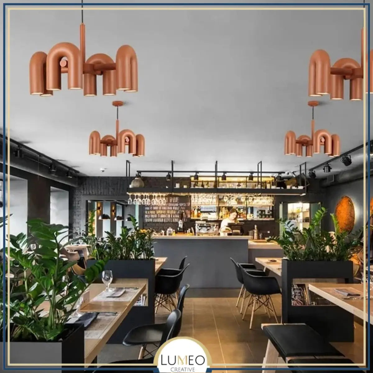 Lustre design tubulaire contemporain