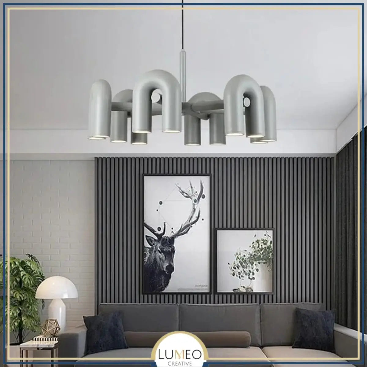 Lustre design tubulaire contemporain