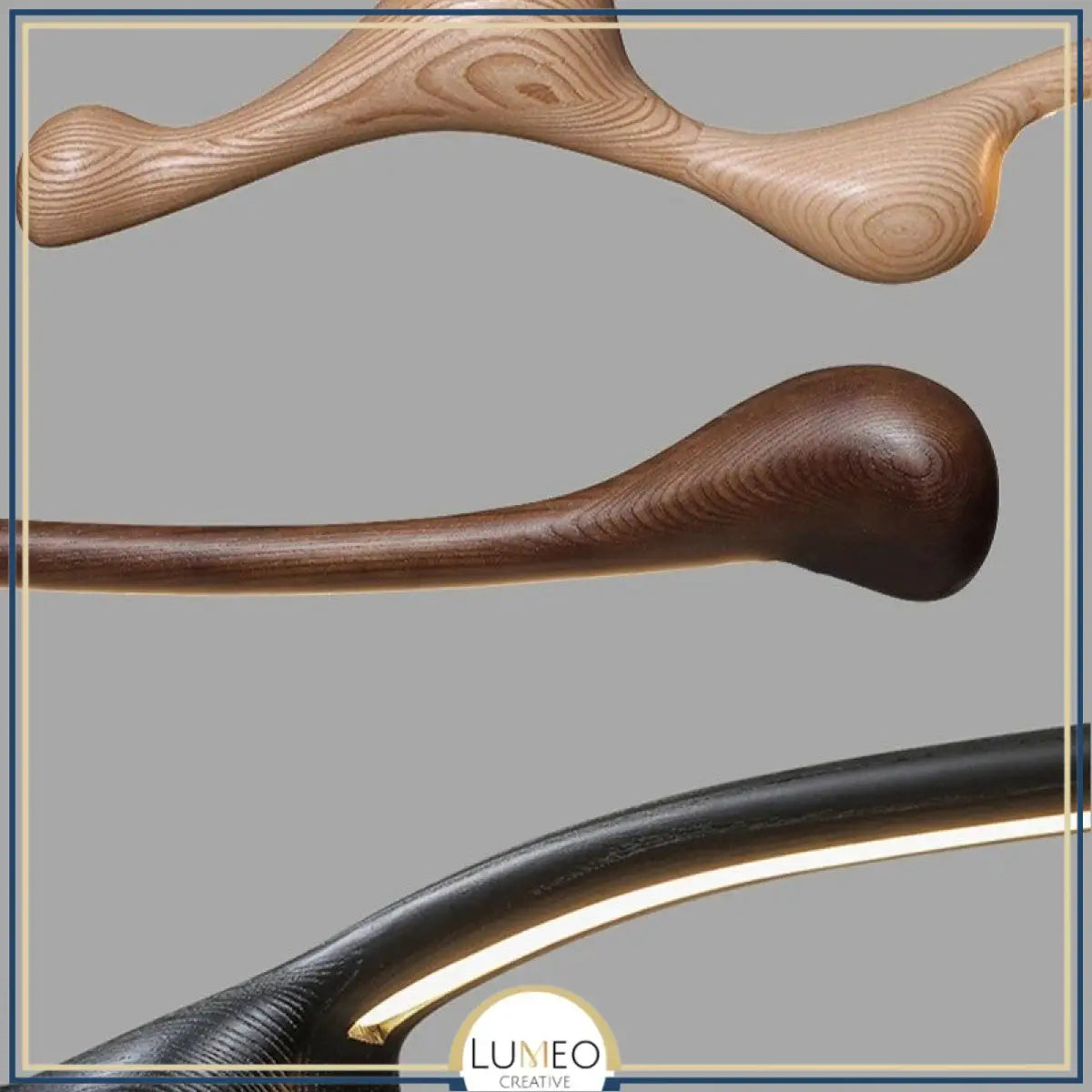 Lustre organique en bois massif | Design sculptural