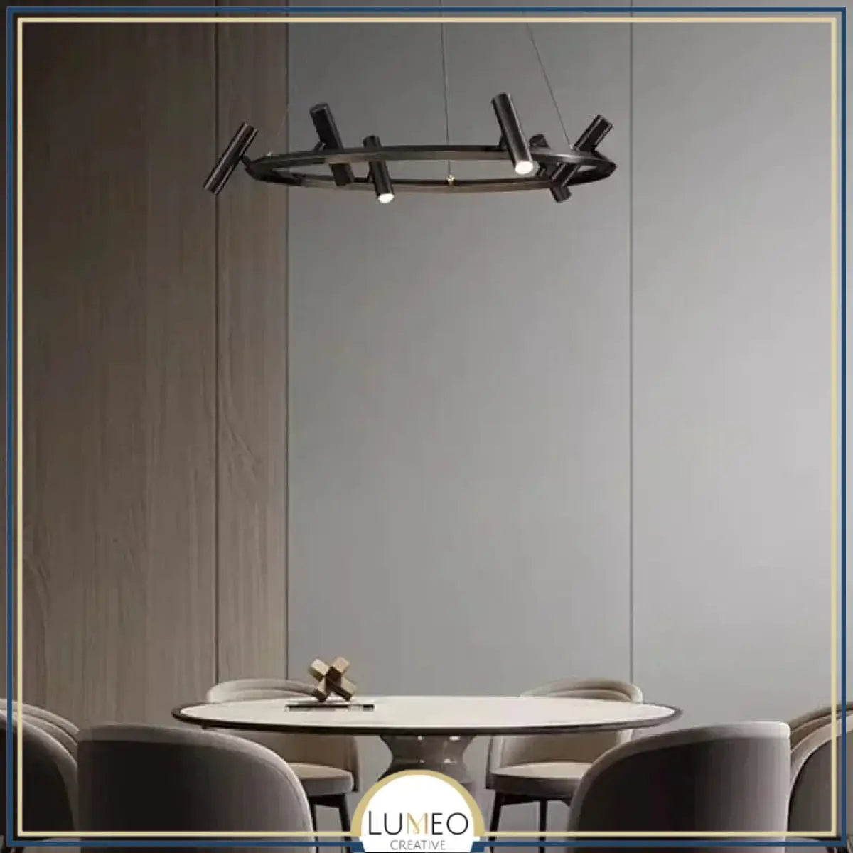 Lustre suspendu à spots orientables | Structure graphique et éclairage directionnel