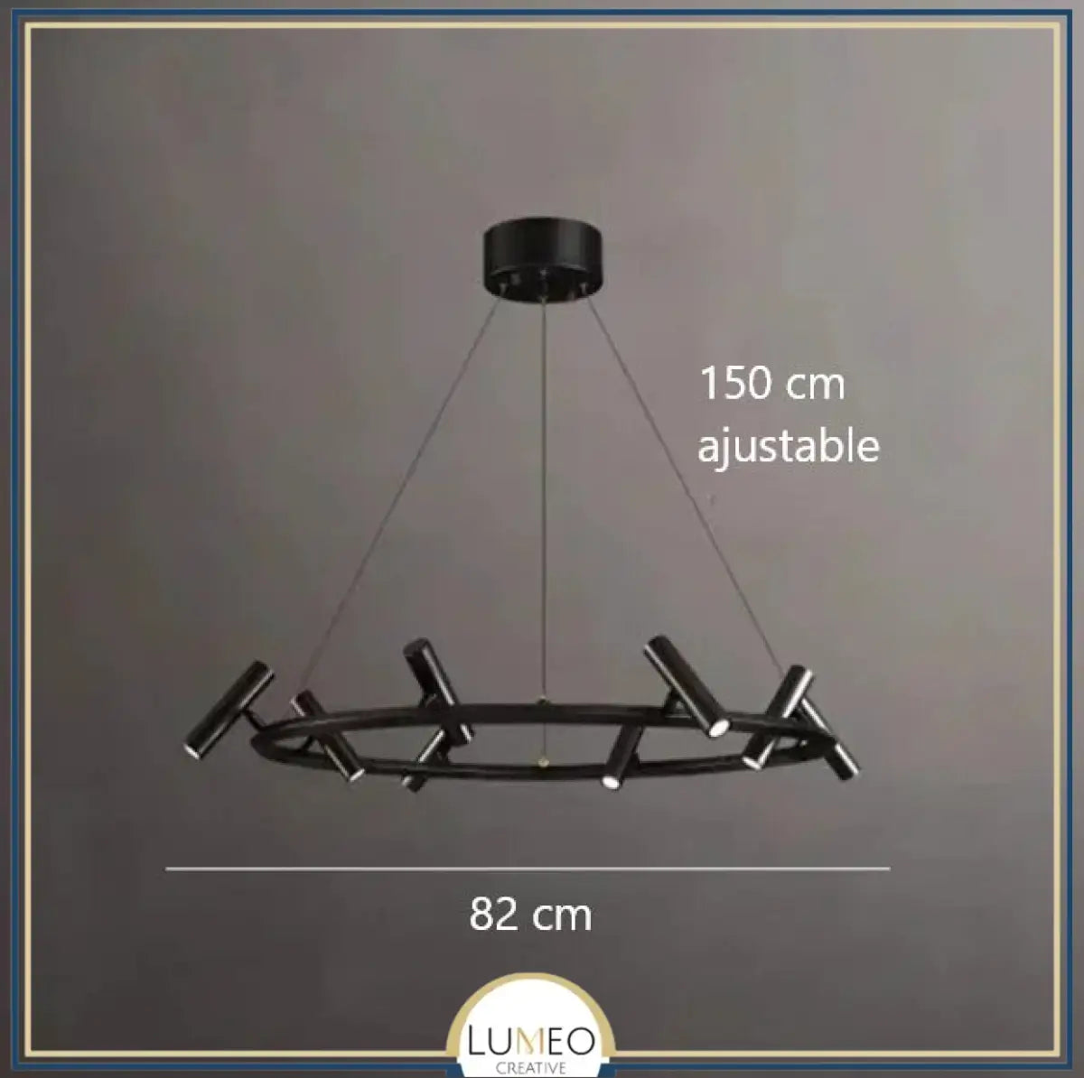 Lustre suspendu à spots orientables | Structure graphique et éclairage directionnel 8 Rond / Blanc chaud