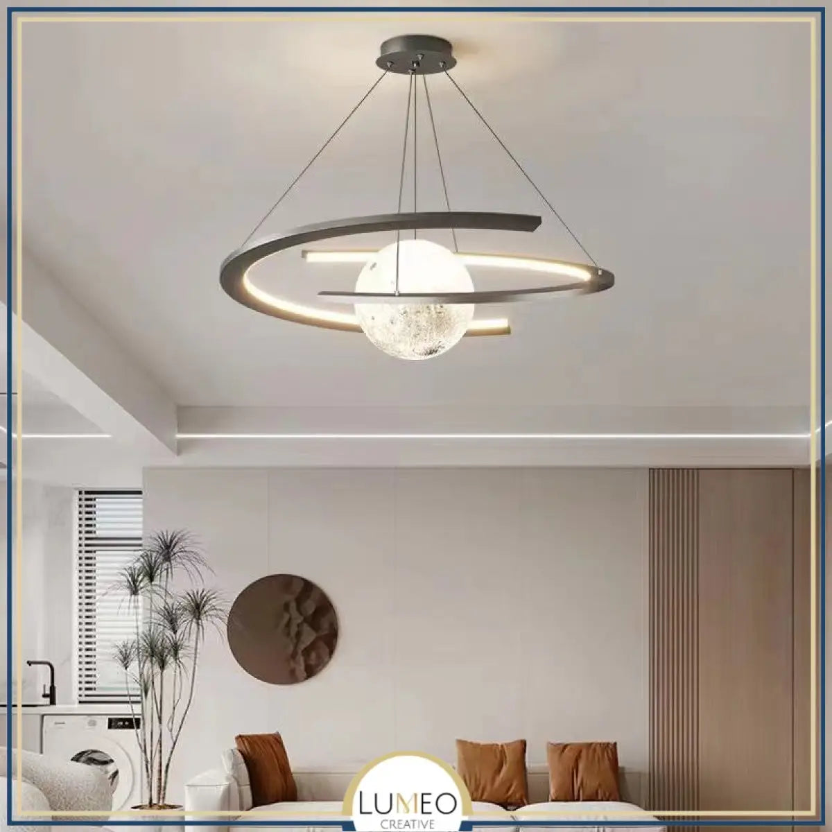 Lustre suspendu planétaire | Design futuriste & ambiance céleste