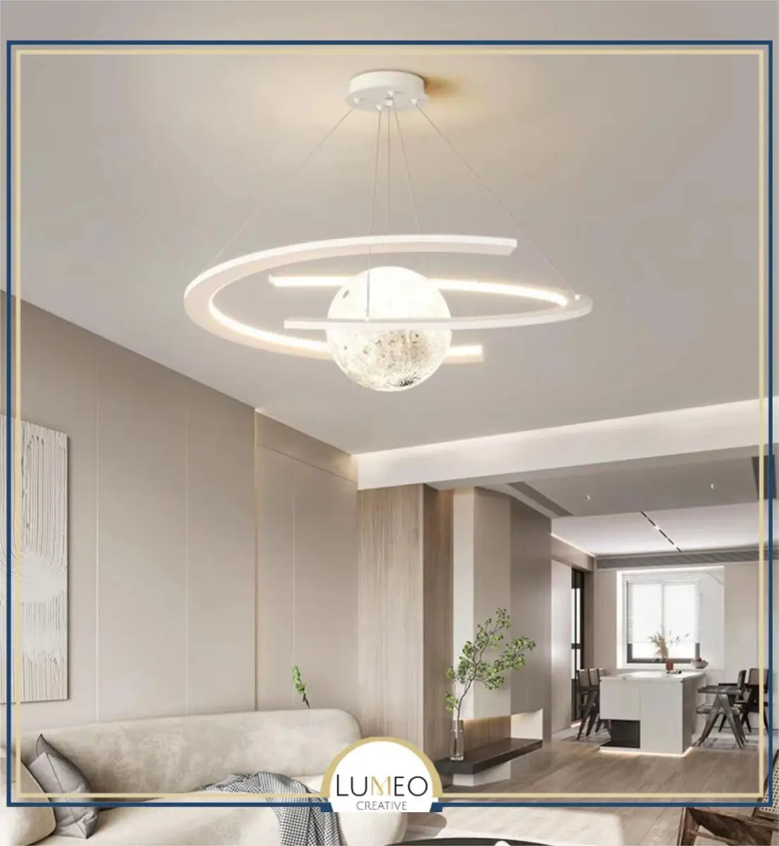 Lustre suspendu planétaire | Design futuriste & ambiance céleste
