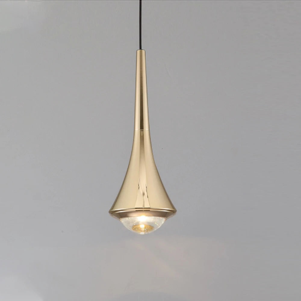 Suspension goutte noire et or | Luminaire suspendu pour éclairage ciblé et élégant Or / Blanc chaud