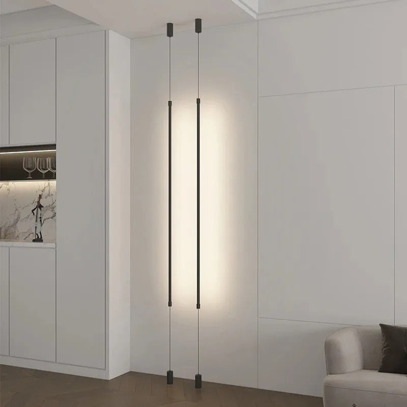 Tube lumineux mural vertical LED | Luminaire minimaliste avec option prise intégrée
