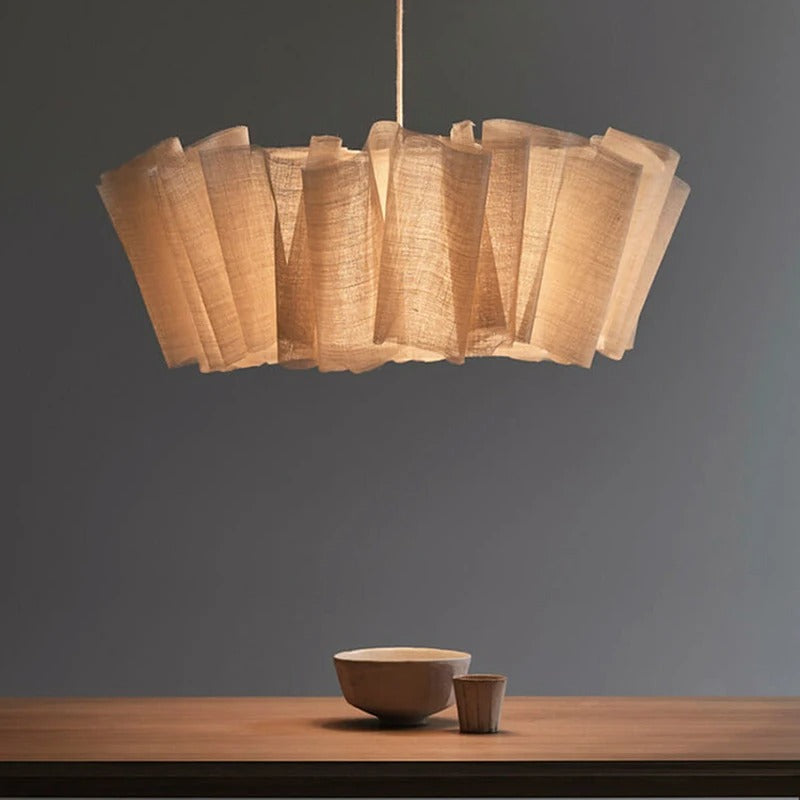 Suspension en tissu plissé bohème | Luminaire doux et poétique