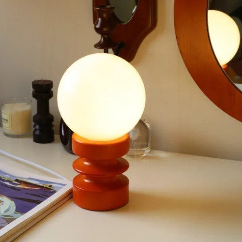 Lampe à poser design globe ressort | Élégance contemporaine D