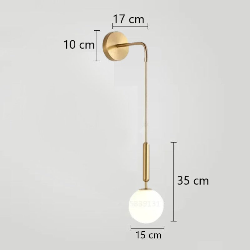 Applique murale globe dépoli suspendu | Luminaire chic et tendance