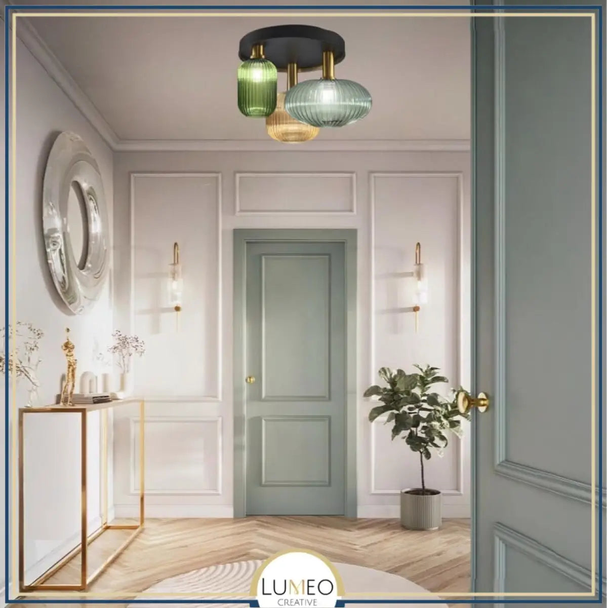 Plafonnier en verre vintage CRISTALI | 3 luminaires à personnaliser