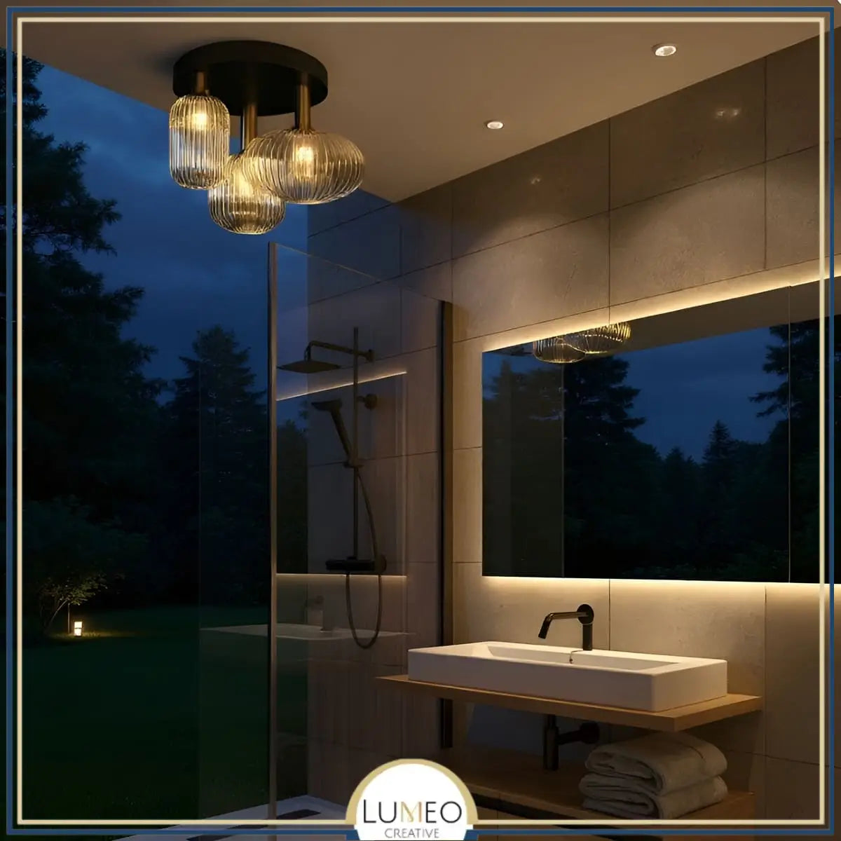 plafonnier au design moderne en verre