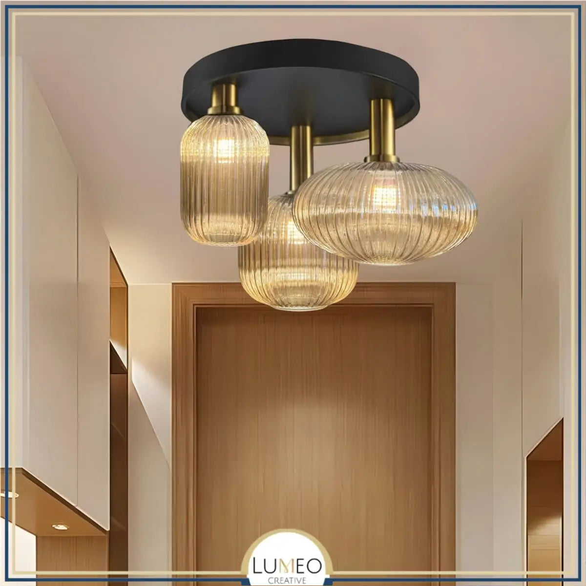 Plafonnier en verre vintage CRISTALI | 3 luminaires à personnaliser