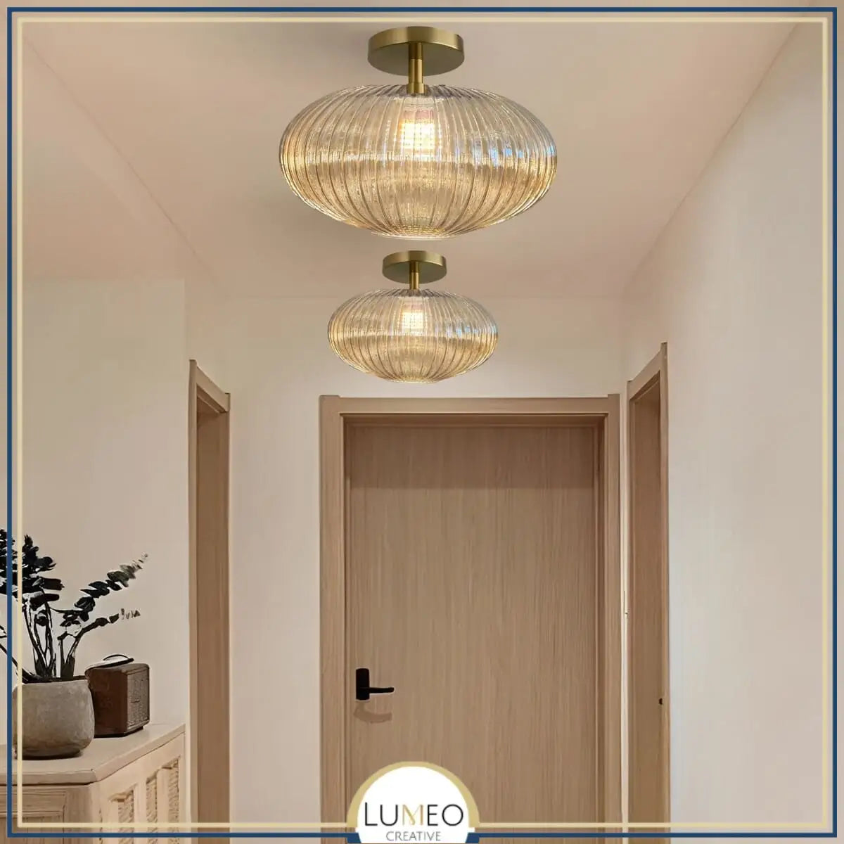 Plafonnier en verre vintage CRISTALI | Verre fumé et coloré