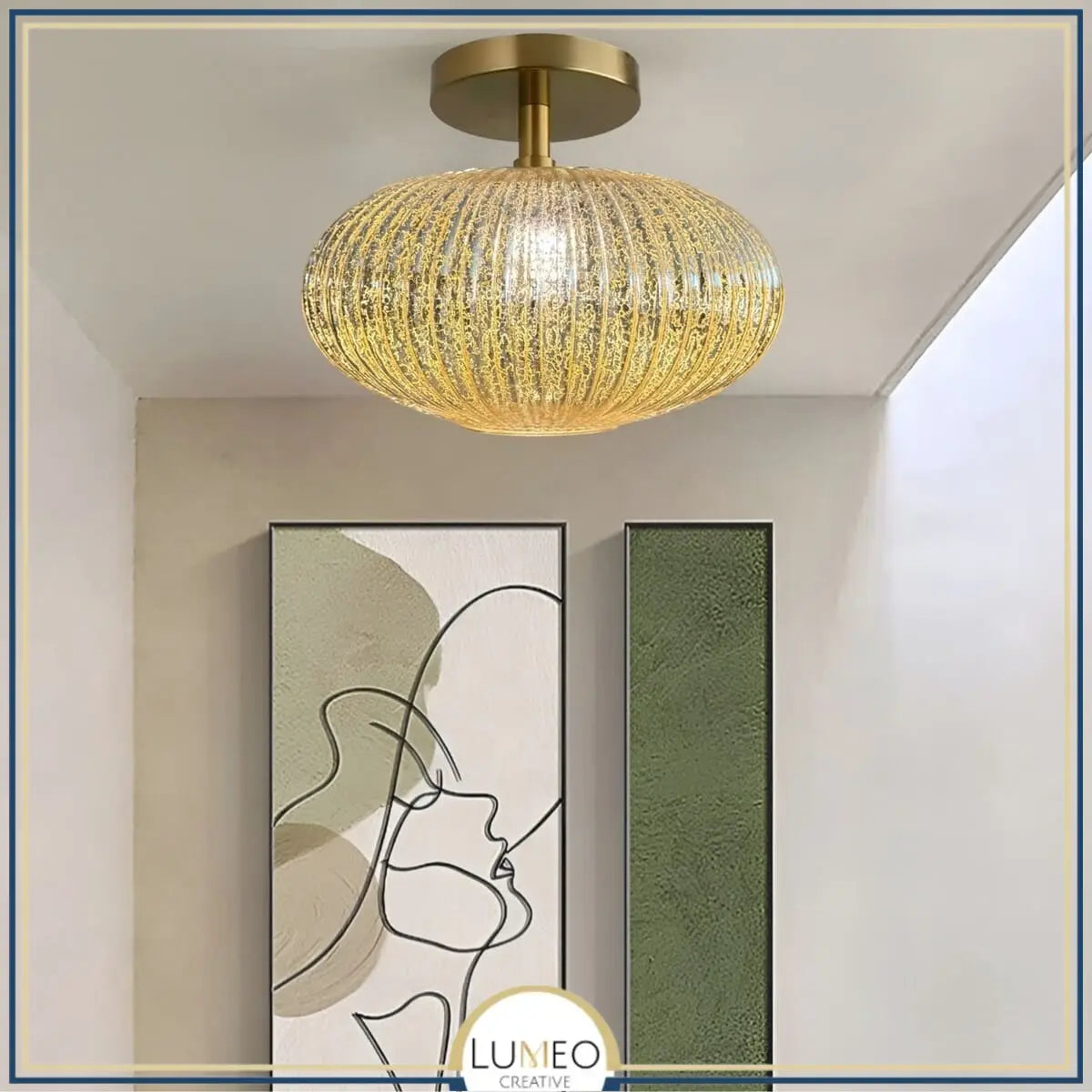 Plafonnier en verre vintage CRISTALI | Verre fumé et coloré