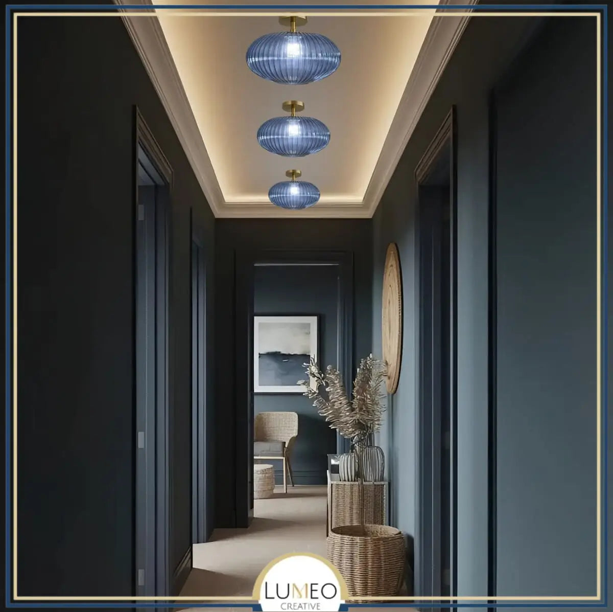 Plafonnier en verre vintage CRISTALI | Verre fumé et coloré