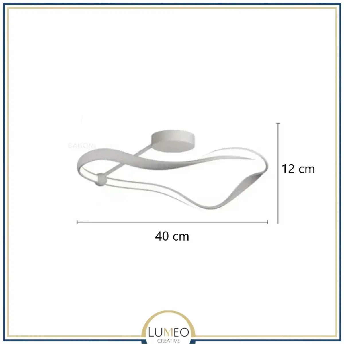 Plafonnier LED design ondulé | Noir blanc ou doré