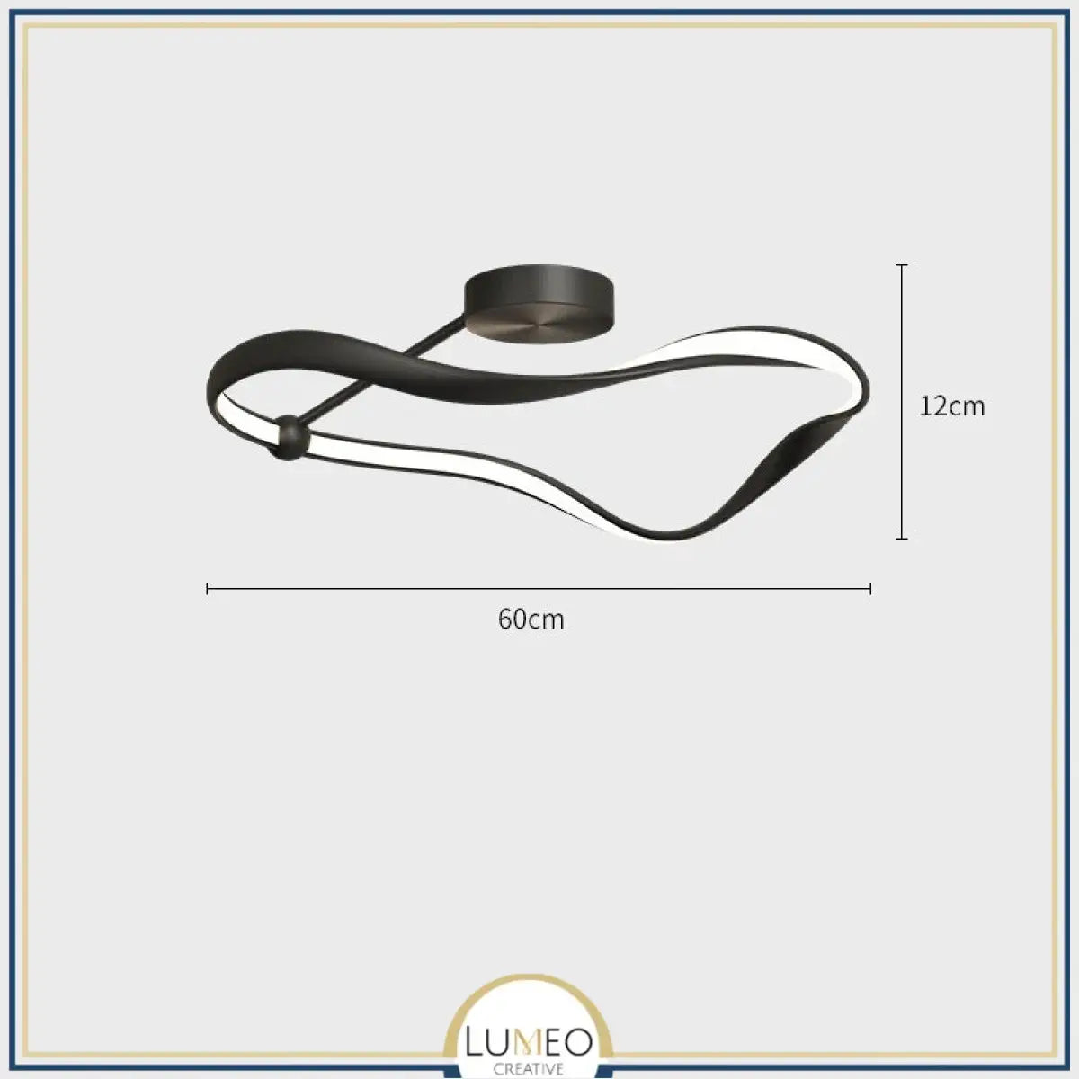 Plafonnier LED design ondulé | Noir blanc ou doré 60 cm / Or / Blanc chaud