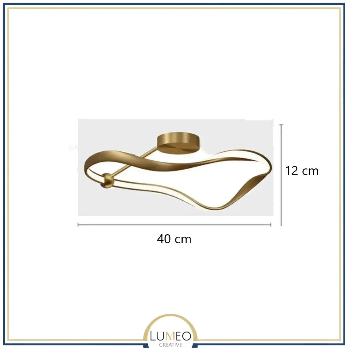 Plafonnier LED design ondulé | Noir blanc ou doré