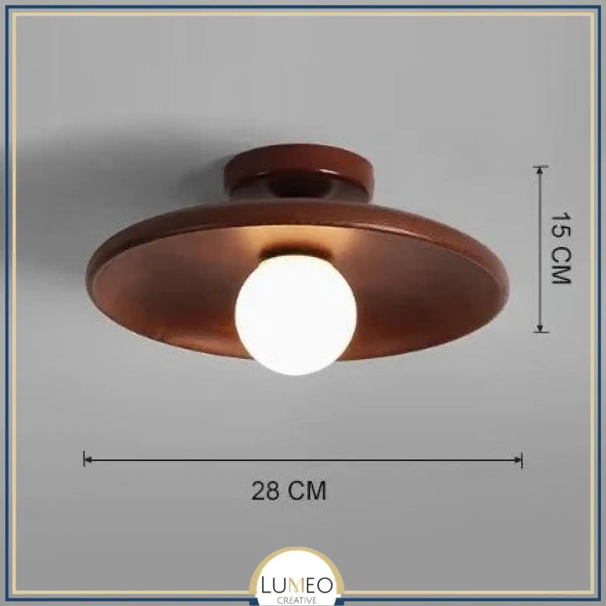 Plafonnier rond en bois naturel avec globe en verre | Design japandi