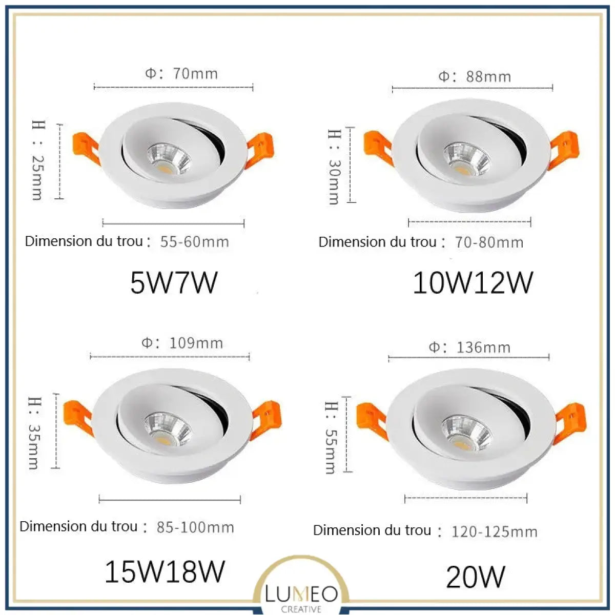 Spot encastrable orientable 360° | Design discret & éclairage ciblé