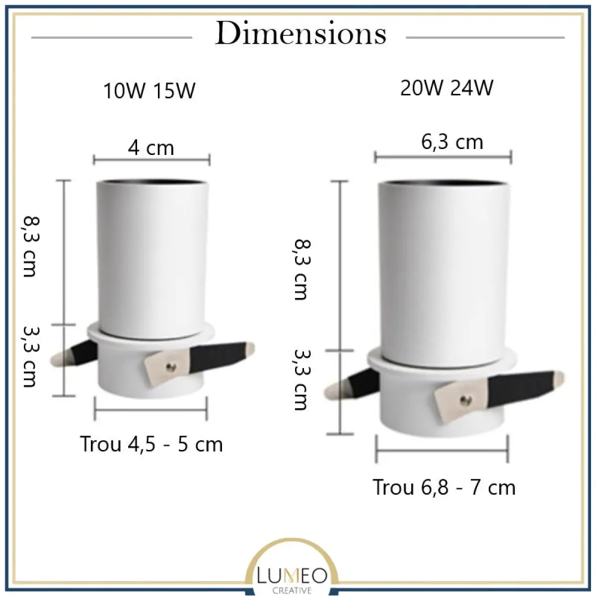 Spot encastré orientable design | Aluminium blanc ou noir