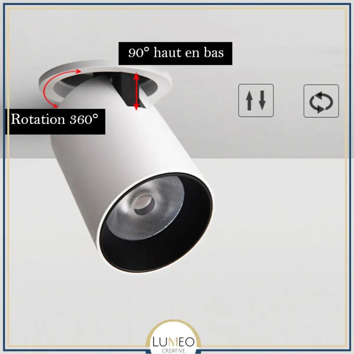 Spot encastré orientable design | Aluminium blanc ou noir