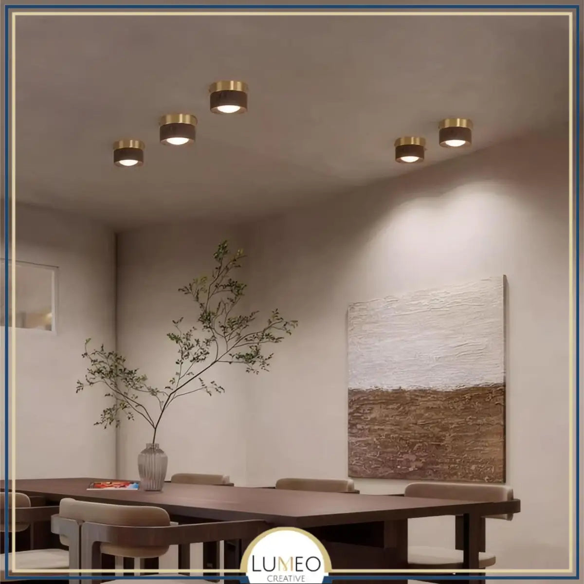 Spot LED bois massif | Éclairage plafond raffiné et naturel