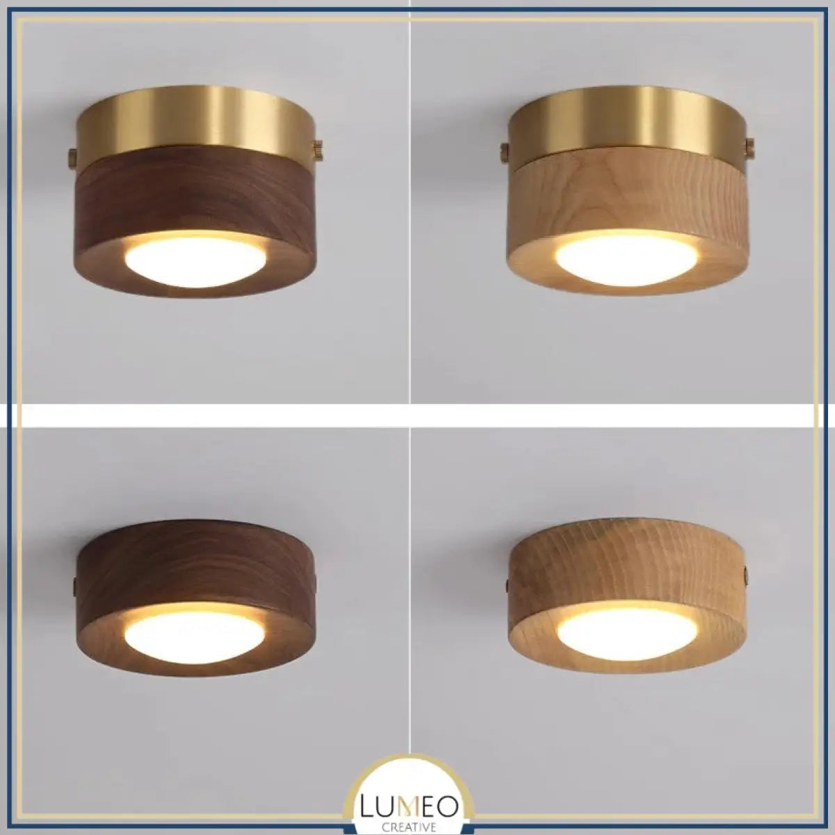 Spot LED bois massif | Éclairage plafond raffiné et naturel