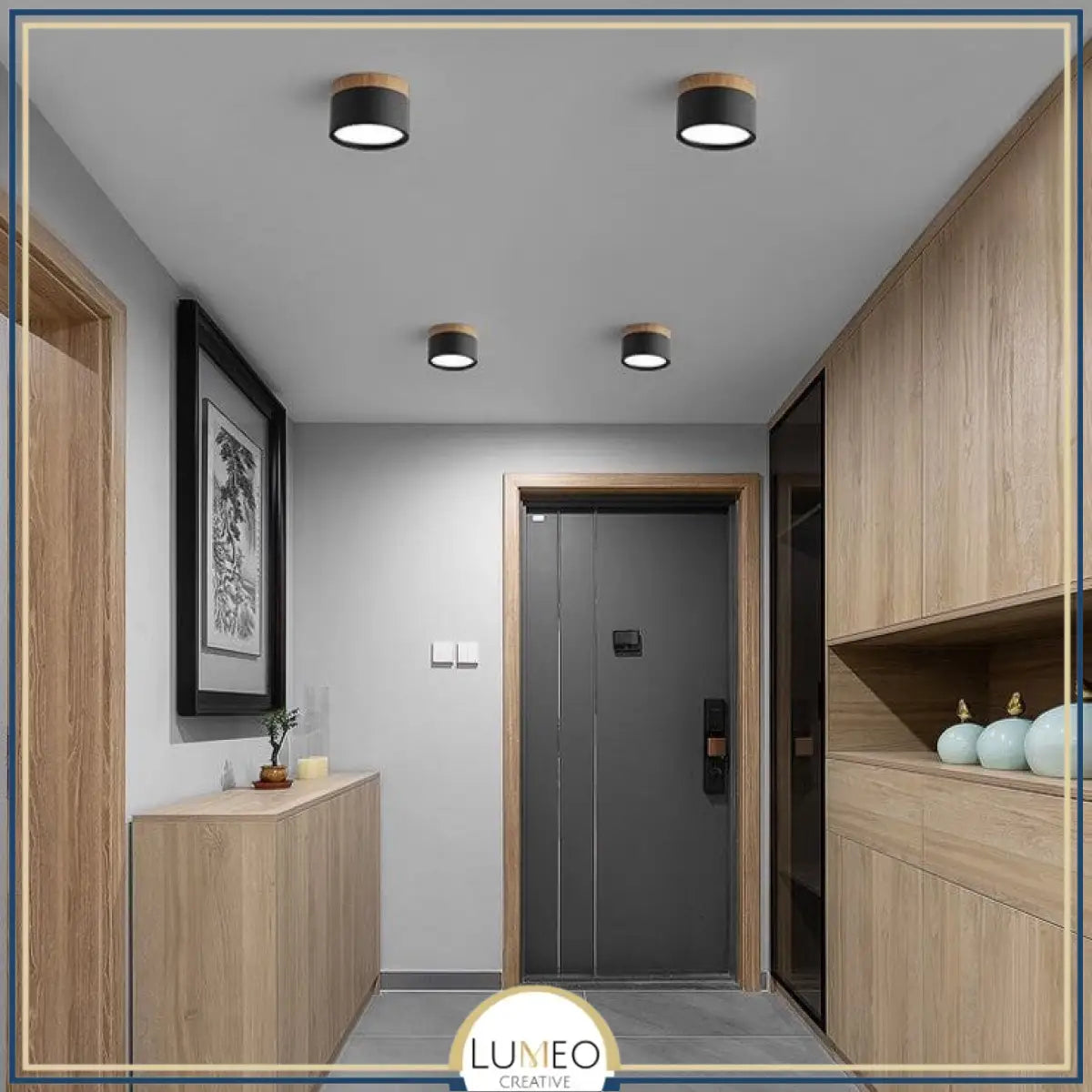 Spot LED décor bois | Éclairage design pour plafond moderne