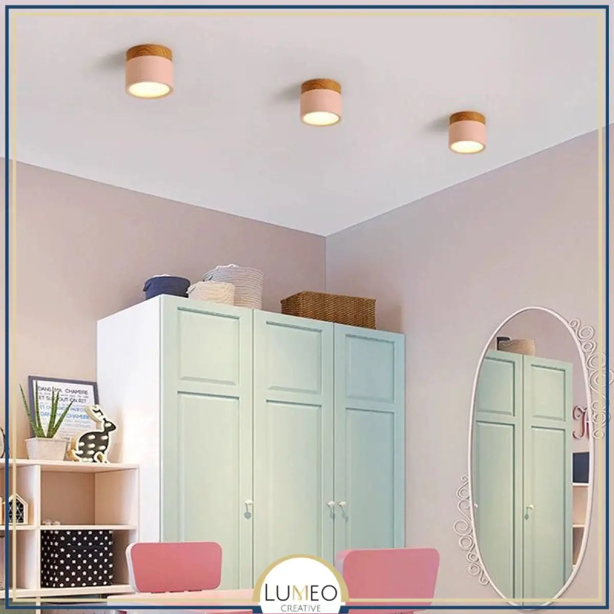 Spot LED décor bois | Éclairage design pour plafond moderne