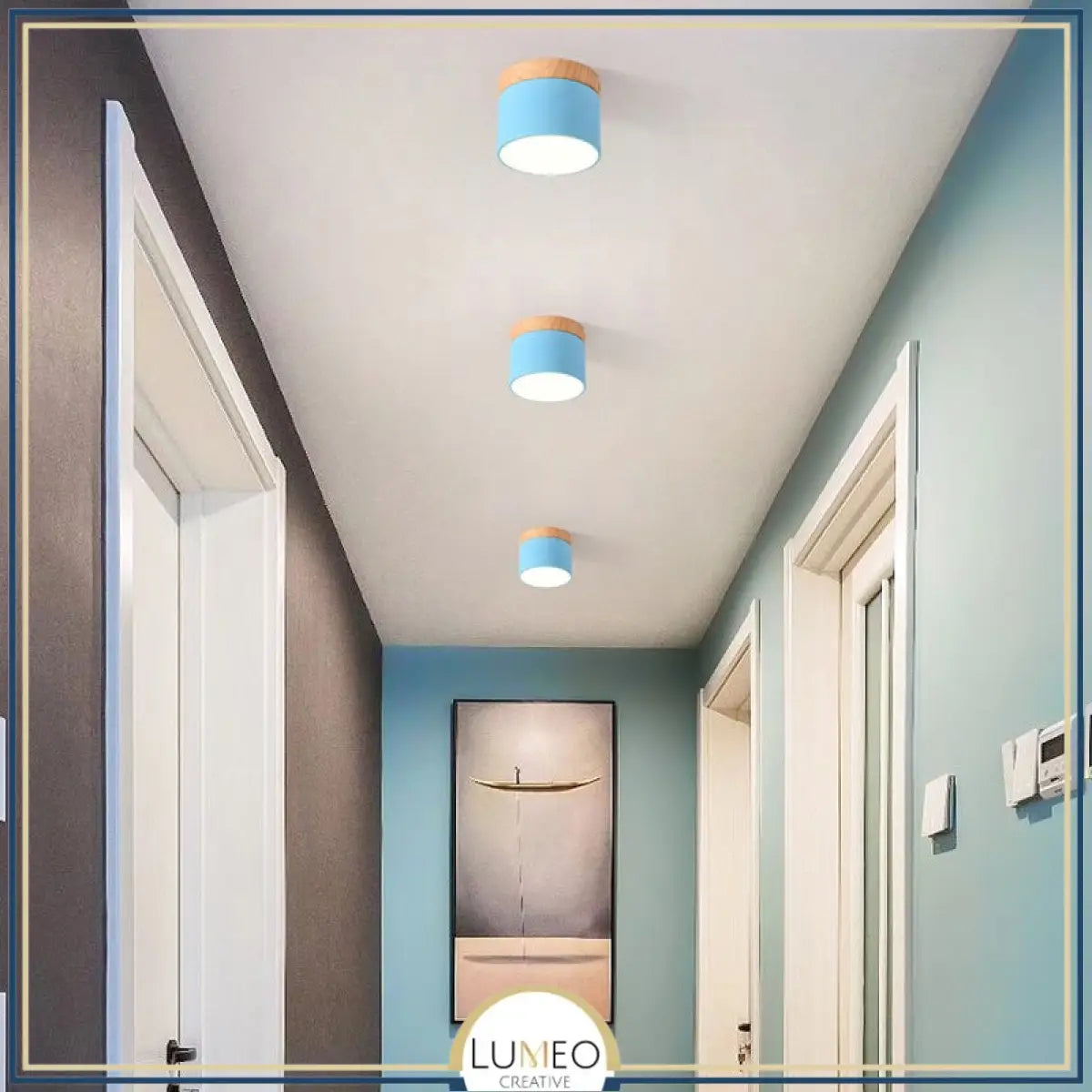 Spot LED décor bois | Éclairage design pour plafond moderne