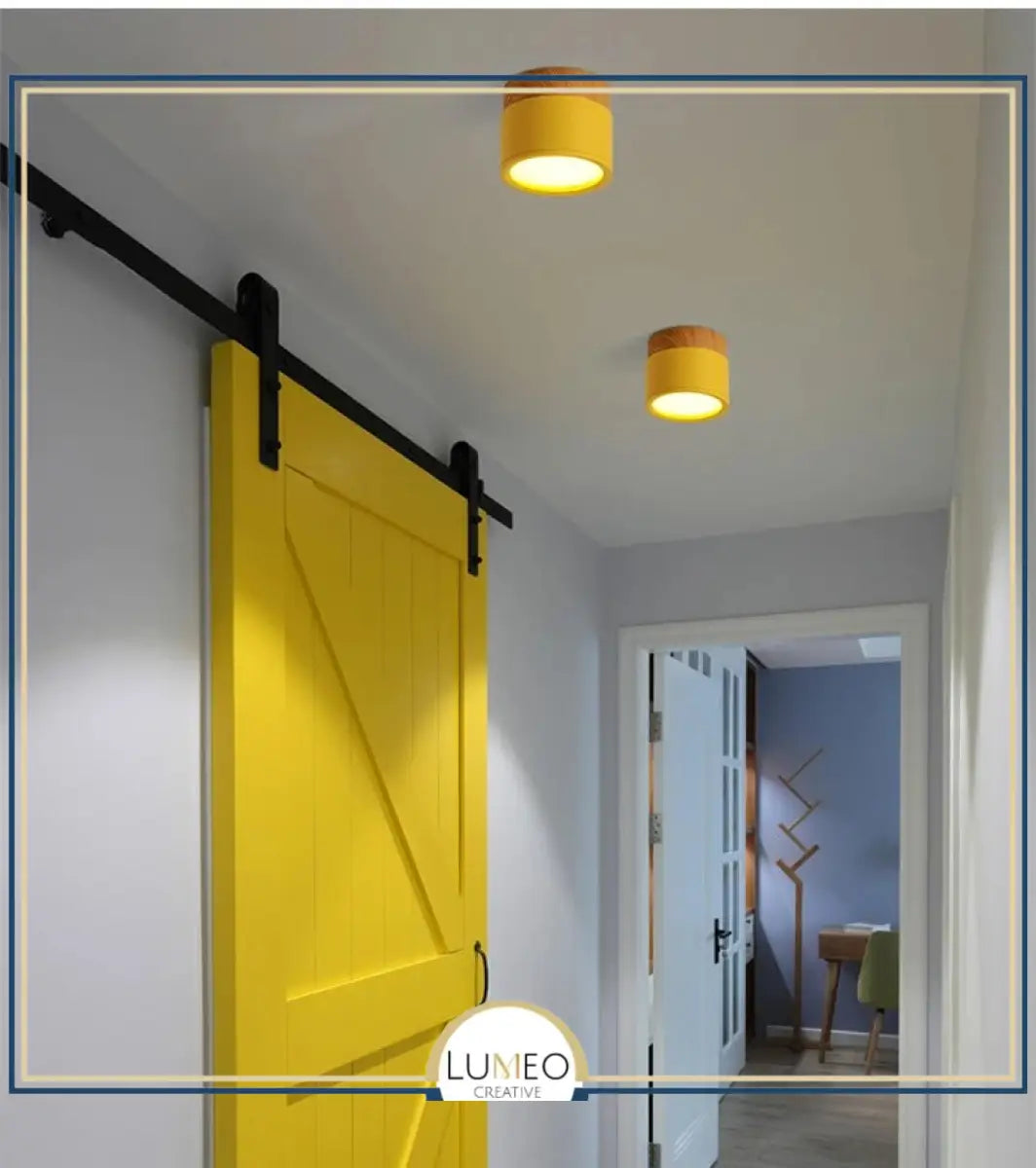 Spot LED décor bois | Éclairage design pour plafond moderne