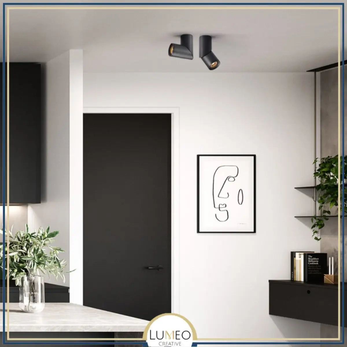 Spot plafond orientable design minimaliste | Noir ou blanc mat