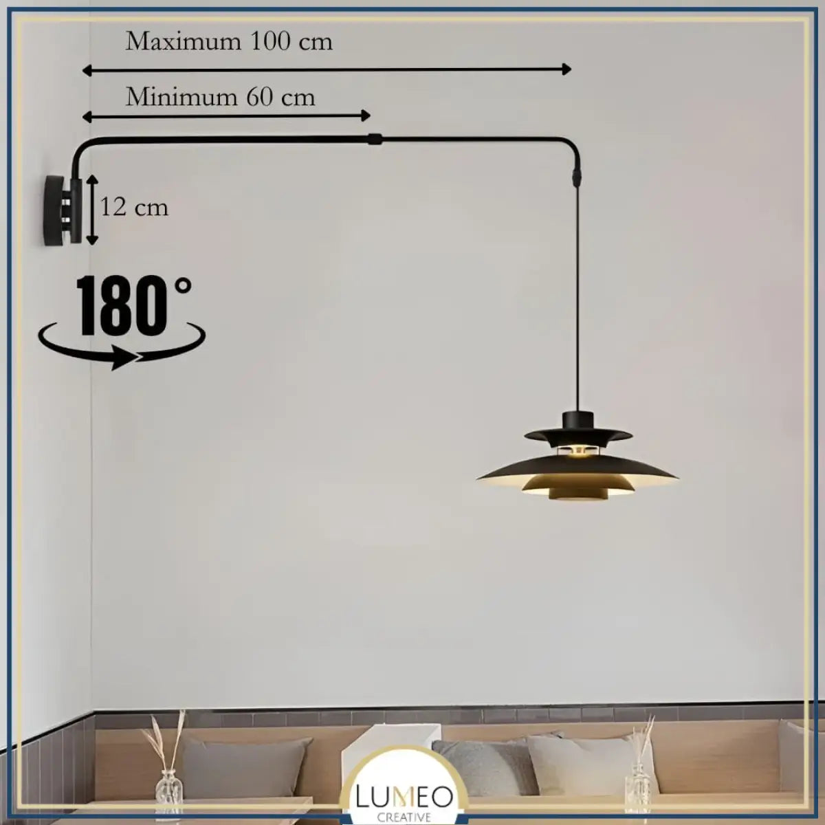 support pour applique murale excentrée