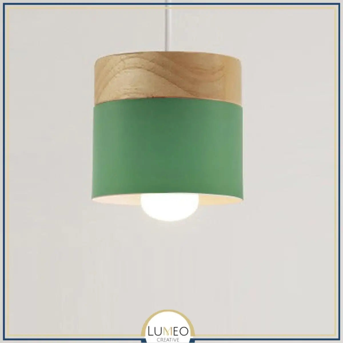 Suspension bois et métal coloré style nordique Vert