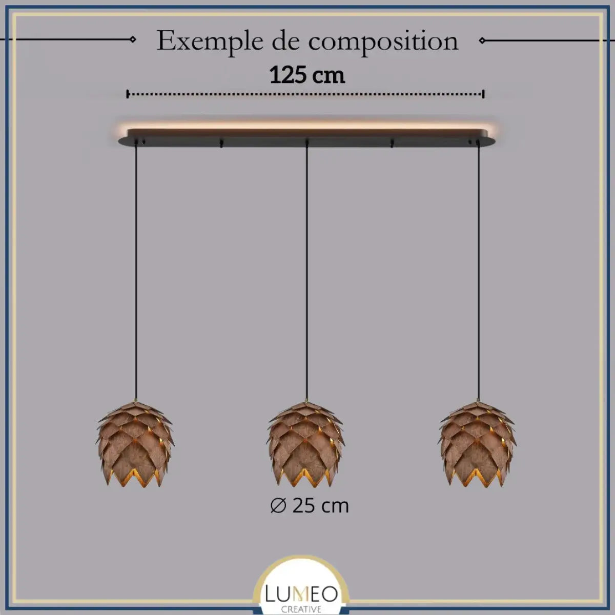 Suspension bois sculpté en forme de pomme de pin | Chic & naturel